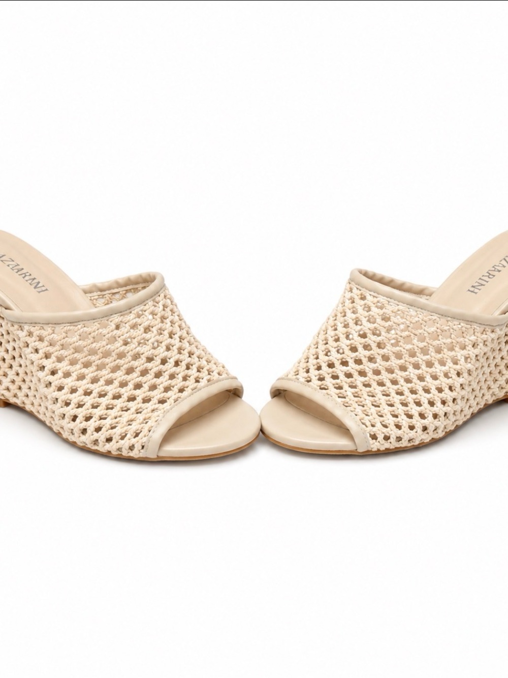 Zara Cream Woven Mule Slides - Picture 2 of 5